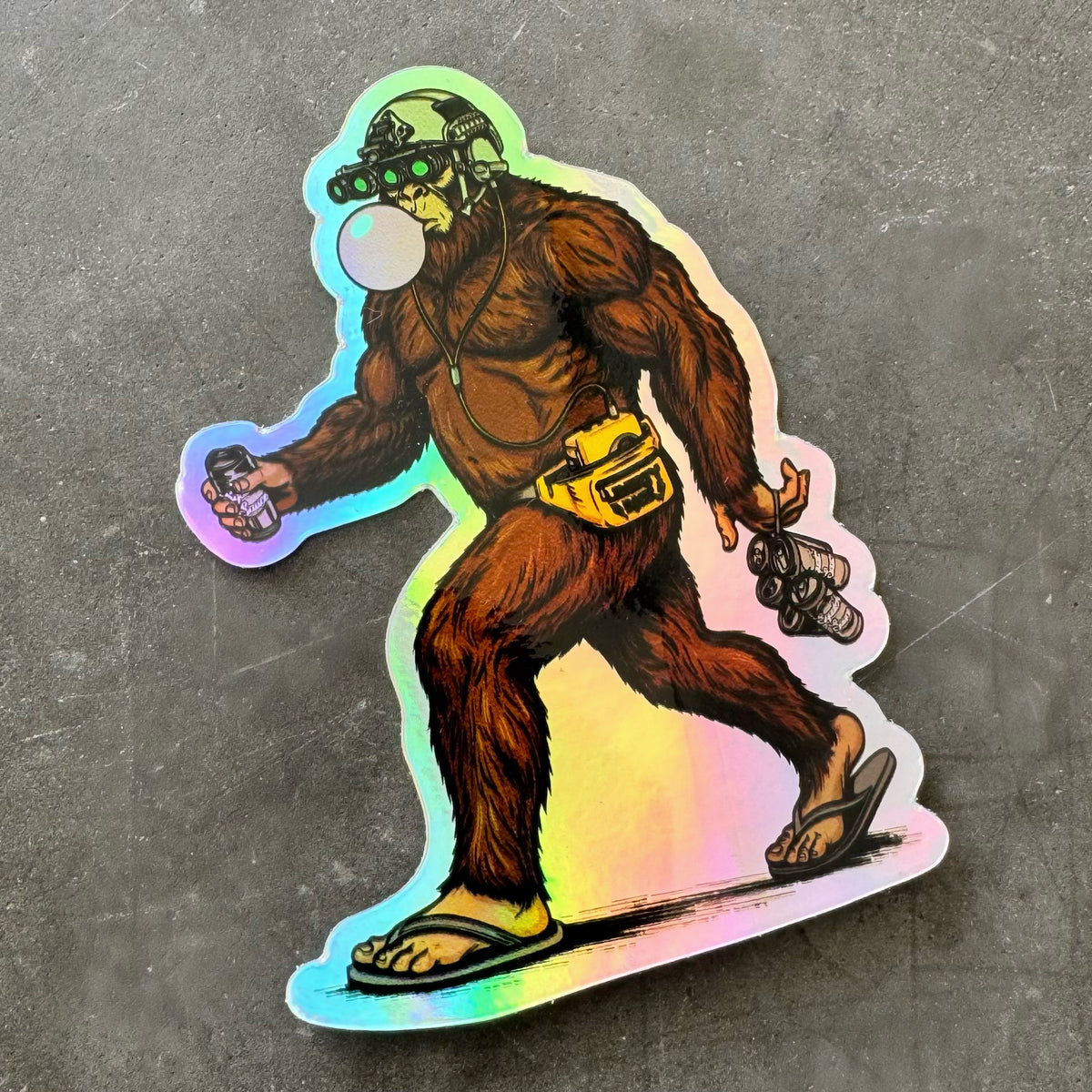 Bubblegum Sasquatch Holographic Sticker