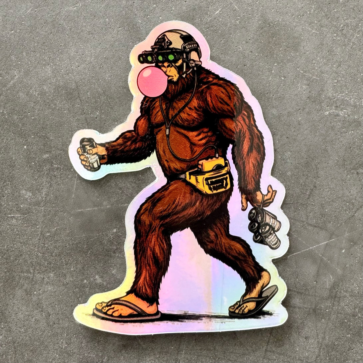 Bubblegum Sasquatch Holographic Sticker