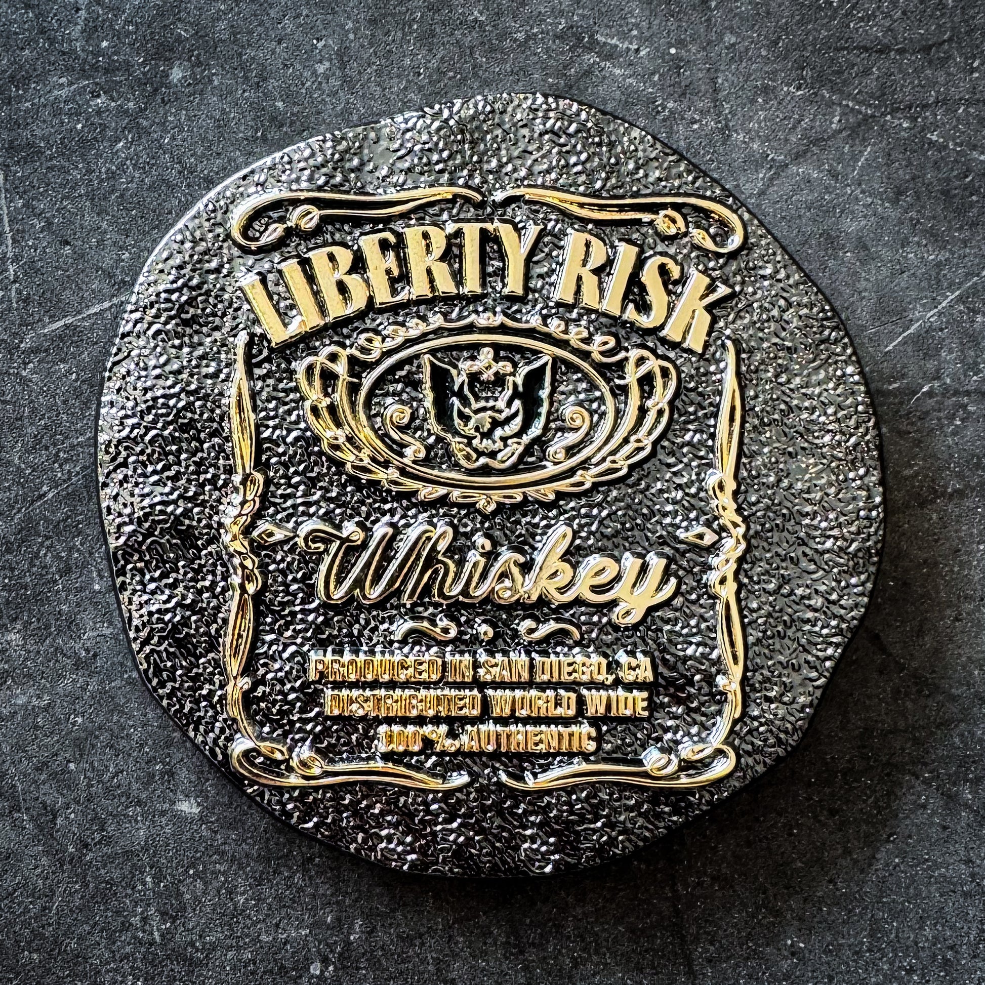 Whiskey & War Crimes Black & Gold Coin