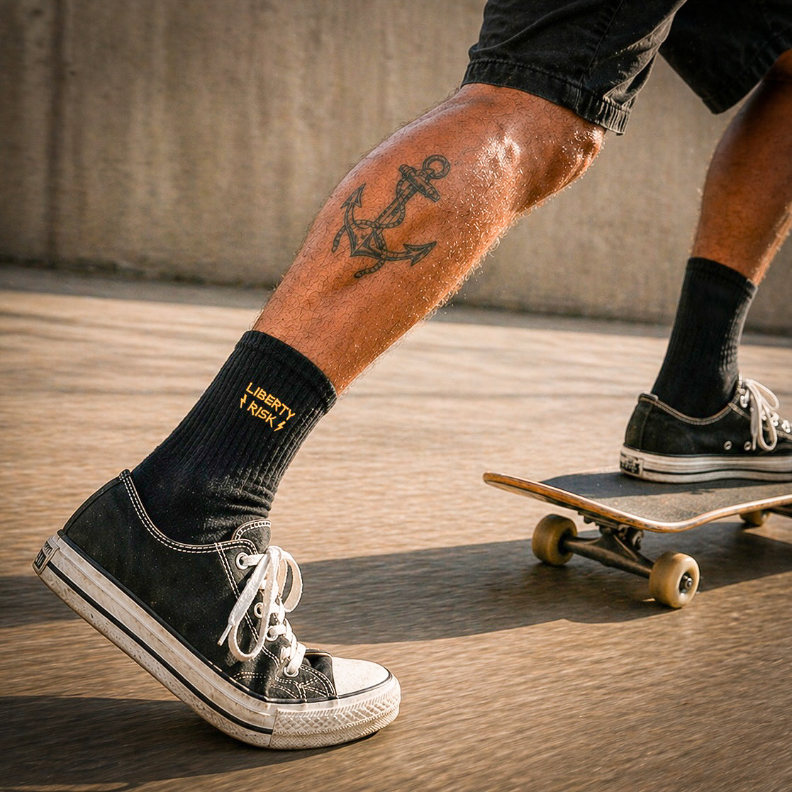 Back In Black Crew Socks - 1 Pair