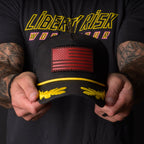 Hand Stitched Leather American Flag Patch - Red + Black Stitching