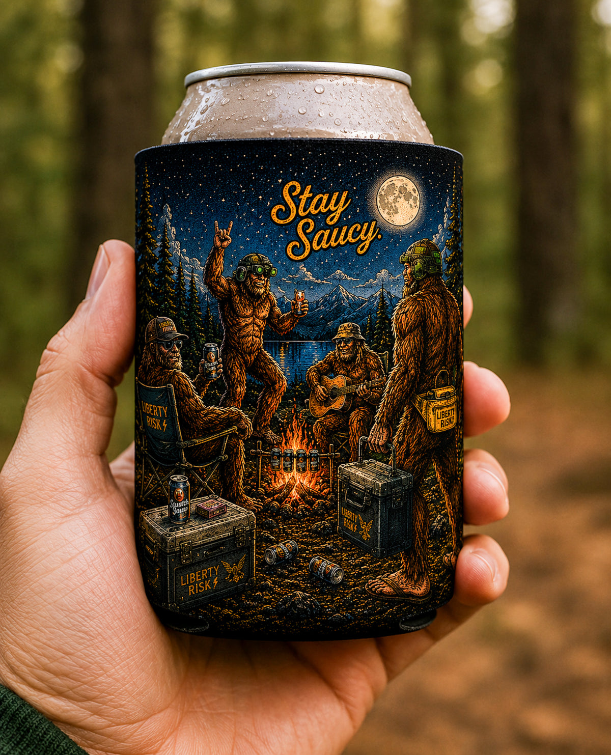 Bubblegum Sasquatch Can Cooler