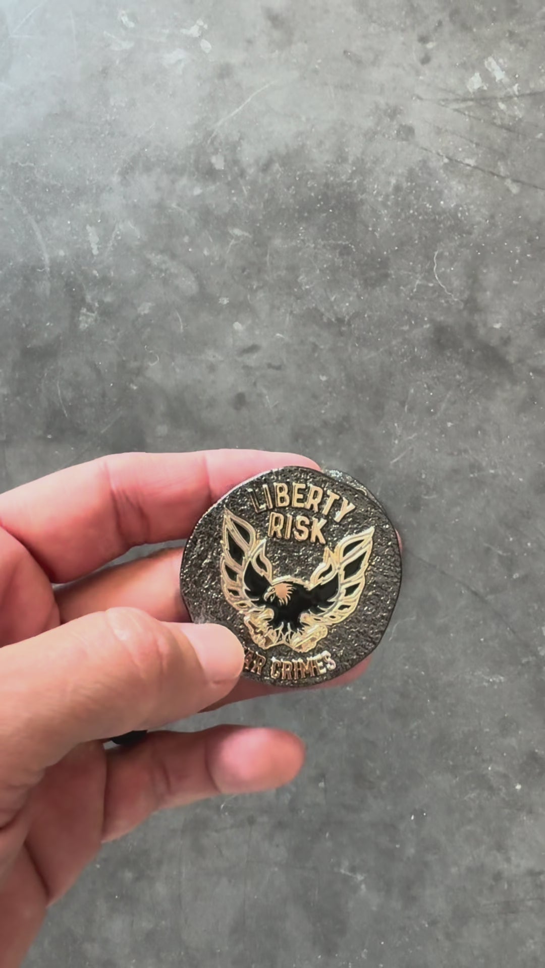 Whiskey & War Crimes Black & Gold Coin