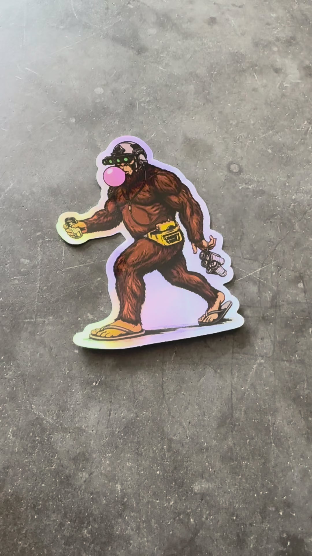 Bubblegum Sasquatch Holographic Sticker